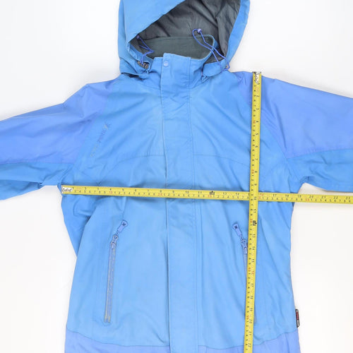 Koko Pink Women’s Blue Hooded Waterproof Windproof Parka Jacket Size 12