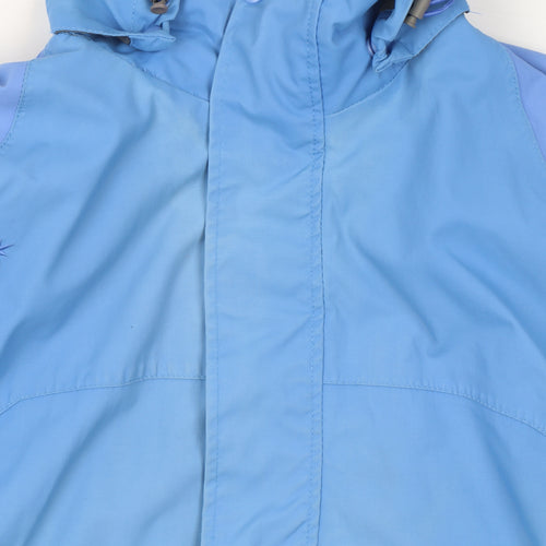 Koko Pink Women’s Blue Hooded Waterproof Windproof Parka Jacket Size 12