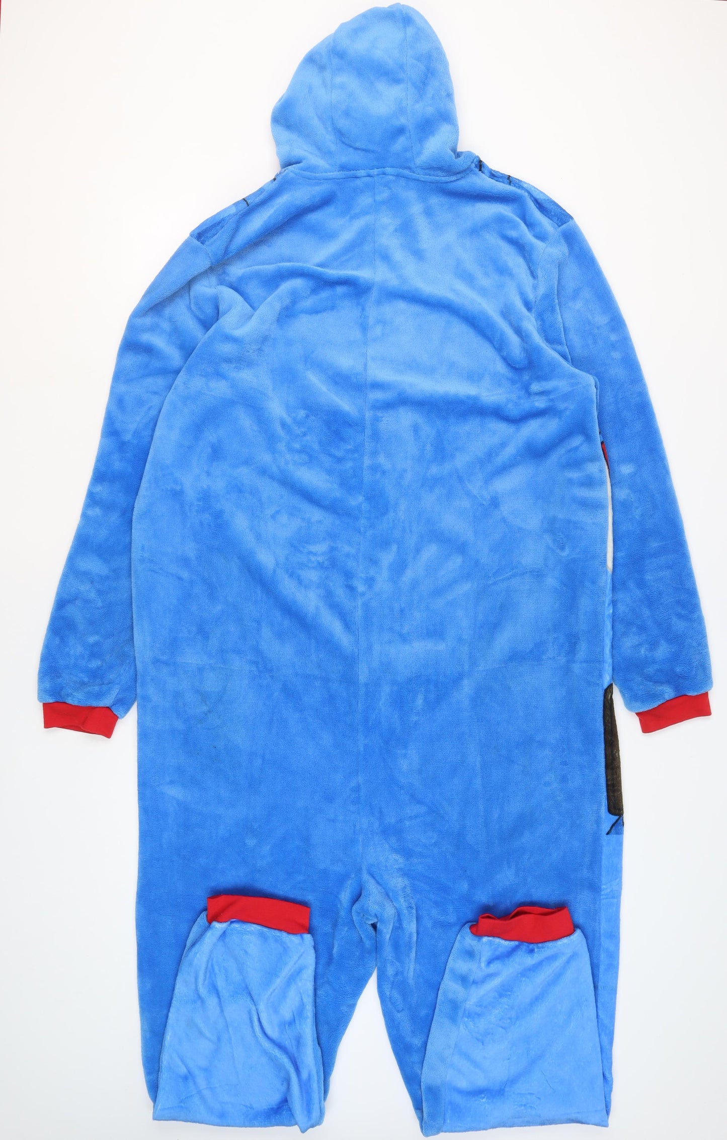 Marvel Captain America Men's Blue Fleece Hooded Onesie XXL