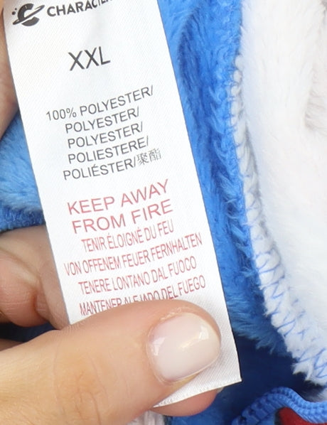 Marvel Captain America Men's Blue Fleece Hooded Onesie XXL