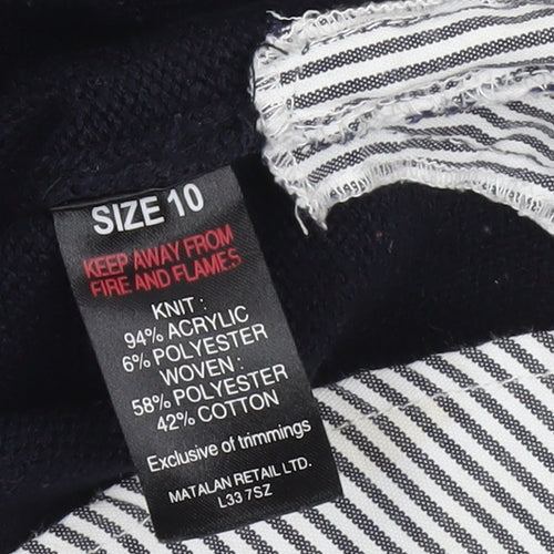 Papaya Women’s Black Collared Knit Jumper Size 10 Long Sleeve Workwear