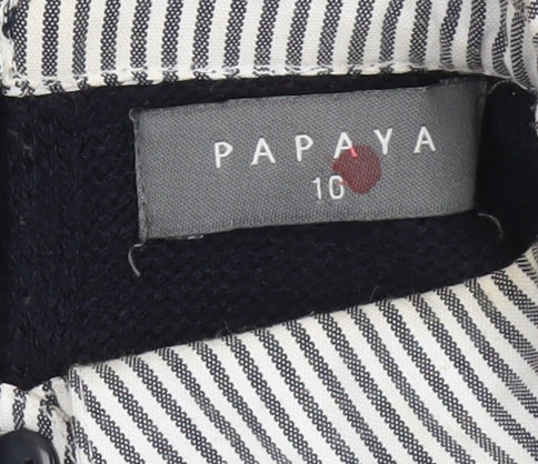 Papaya Women’s Black Collared Knit Jumper Size 10 Long Sleeve Workwear