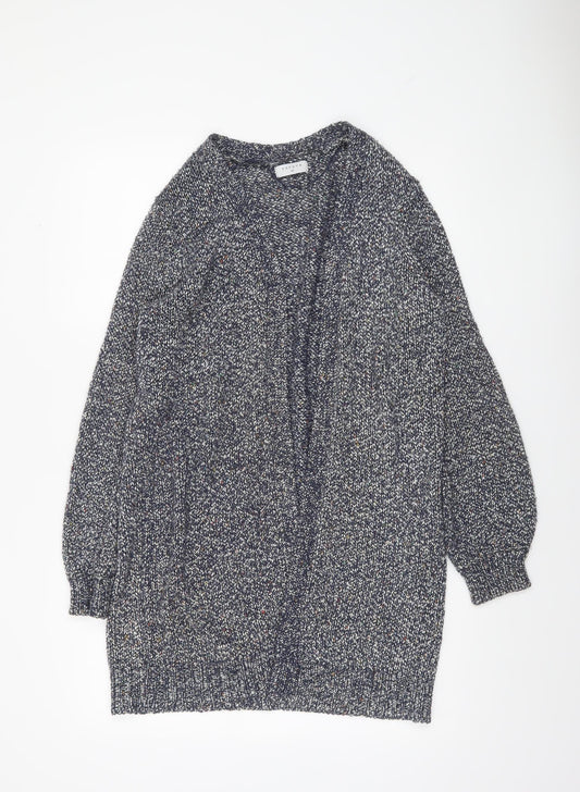 Papaya Women’s Grey Chunky-Knit Open Cardigan Medium Relaxed Fit