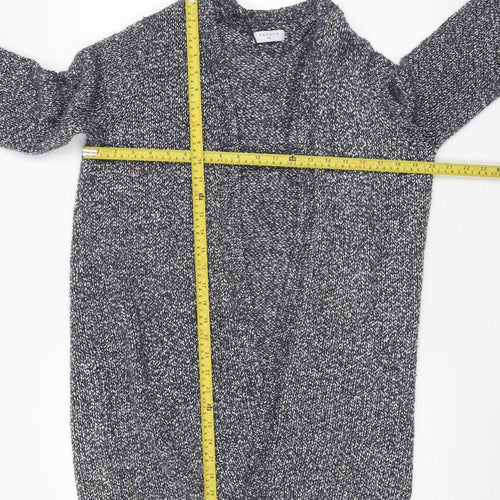 Papaya Women’s Grey Chunky-Knit Open Cardigan Medium Relaxed Fit