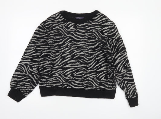 Marks and Spencer Women's Black Zebra Knit Jumper Size S