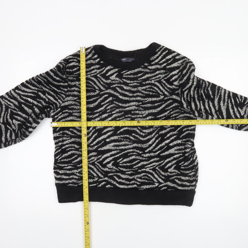 Marks and Spencer Women's Black Zebra Knit Jumper Size S