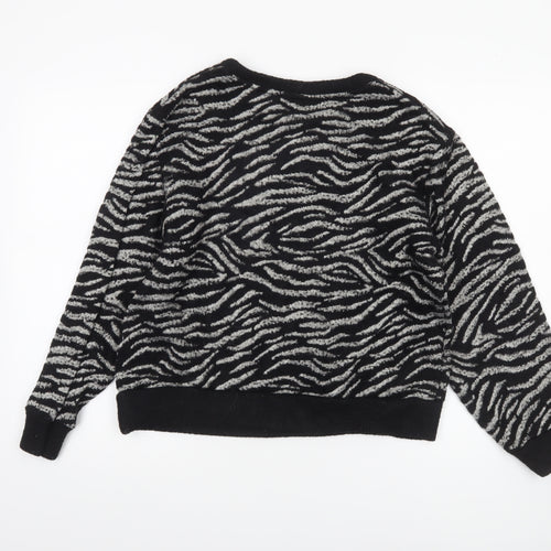 Marks and Spencer Women's Black Zebra Knit Jumper Size S