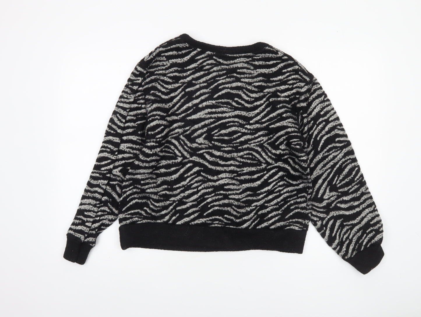Marks and Spencer Women's Black Zebra Knit Jumper Size S