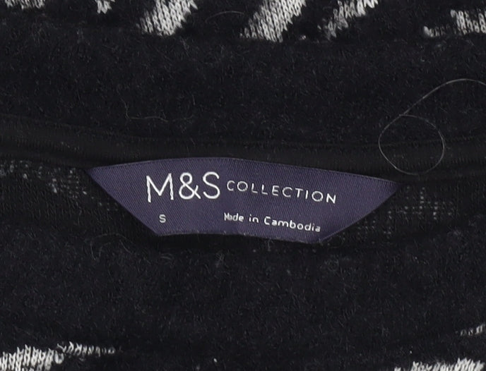 Marks and Spencer Women's Black Zebra Knit Jumper Size S