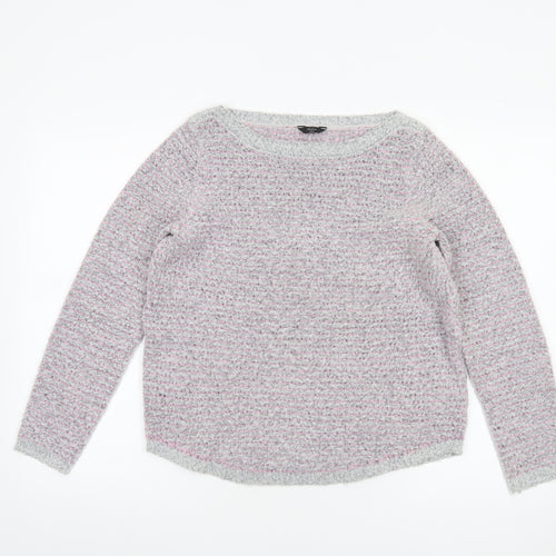 M&Co Womens Grey Size 12 Chunky Knit Acrylic Jumper