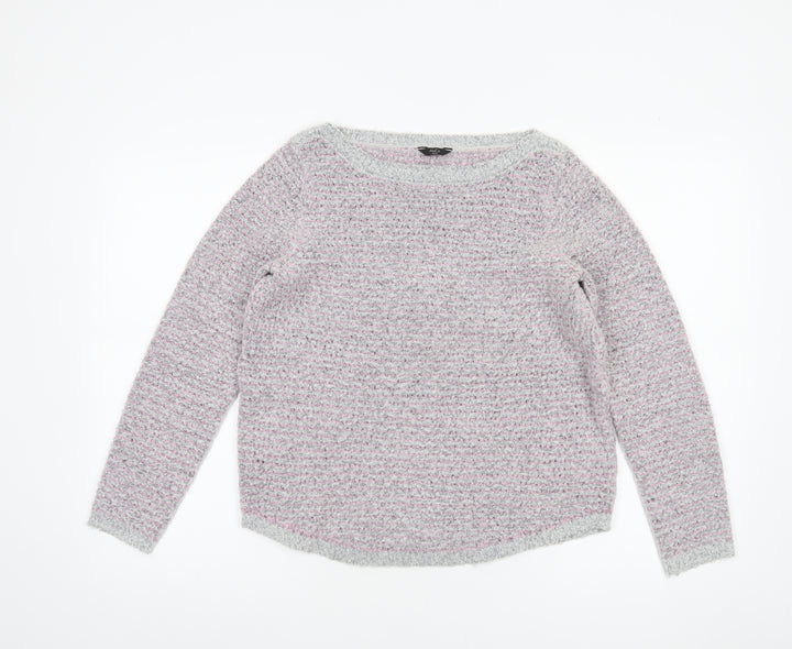 M&Co Womens Grey Size 12 Chunky Knit Acrylic Jumper