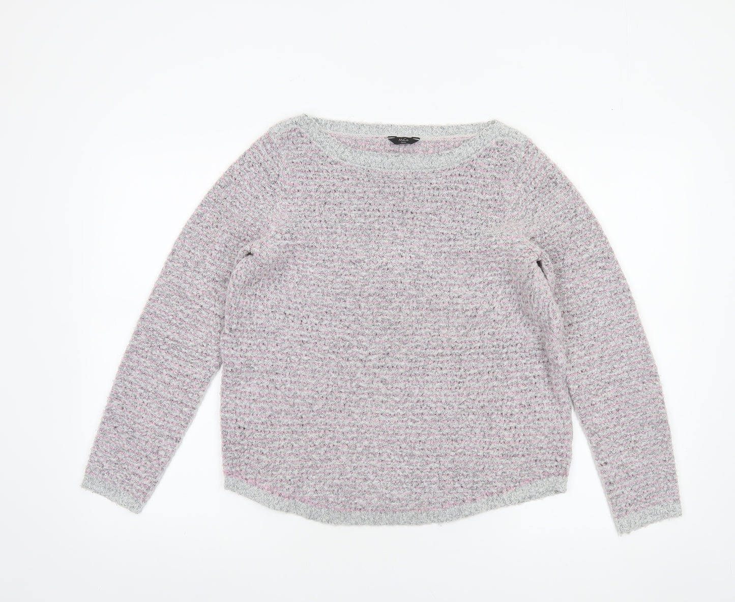 M&Co Womens Grey Size 12 Chunky Knit Acrylic Jumper