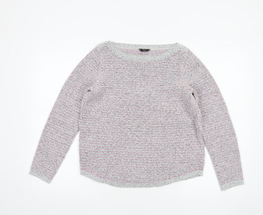 M&Co Womens Grey Size 12 Chunky Knit Acrylic Jumper