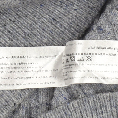 Jack Wills Mens Grey Cable-Knit Wool Cotton Jumper M