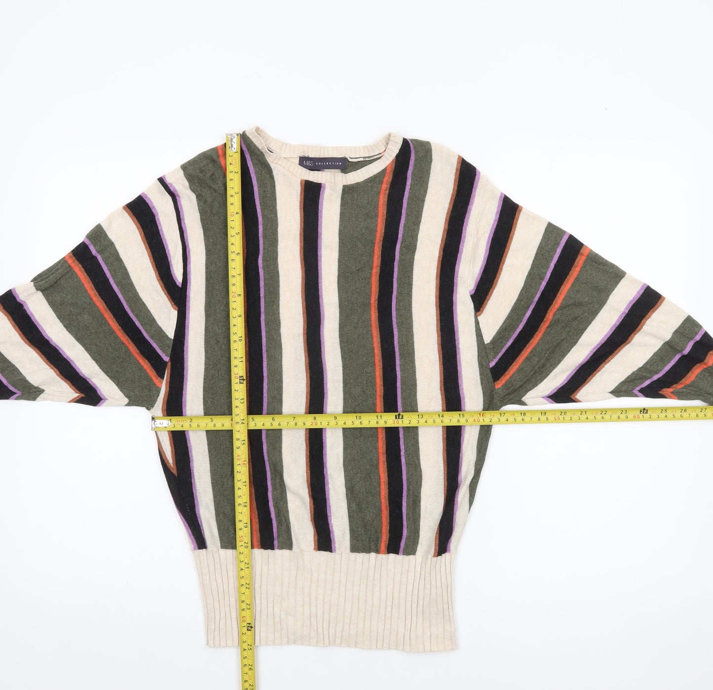 Marks and Spencer Women’s Multicoloured Striped Pullover Jumper Size S