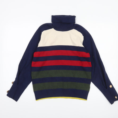 Next Women’s Multicoloured Roll Neck Striped Knit Jumper Size 14