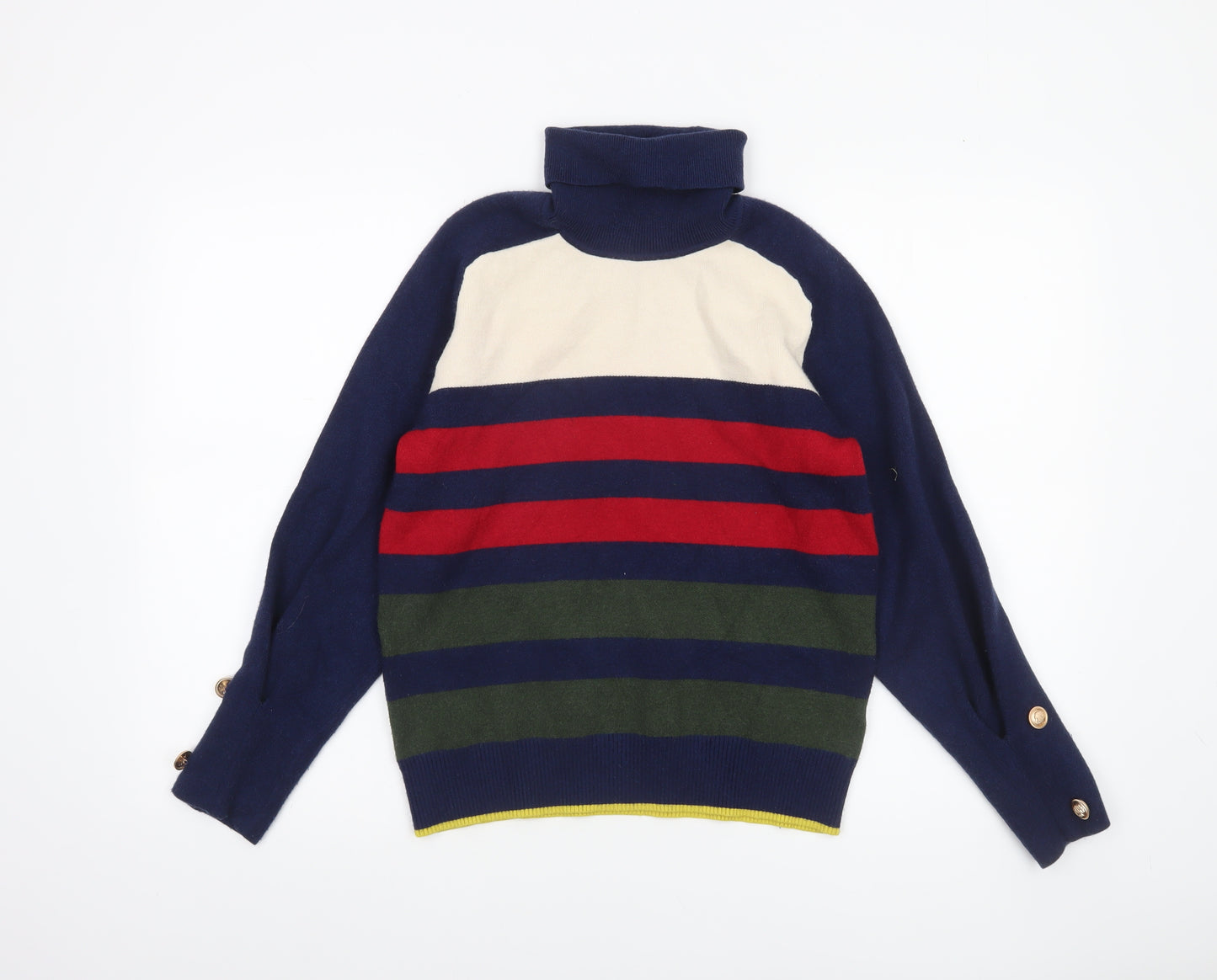 Next Women’s Multicoloured Roll Neck Striped Knit Jumper Size 14