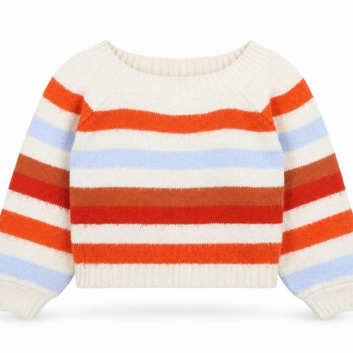 Miss Selfridge Women Cream Multicoloured Striped Pullover Jumper UK 4 Acrylic Blend