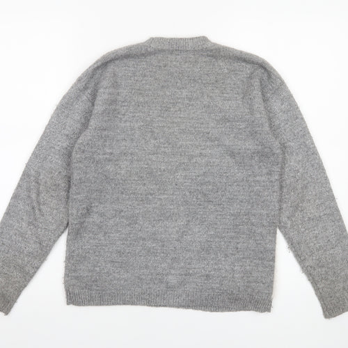 Next Girls Grey Unicorn Sequin Pullover Jumper 11 Years Acrylic Blend