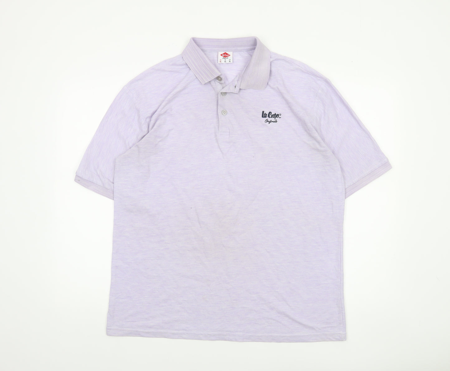 Lee Cooper Men's Purple XL Regular Fit Cotton Polo Shirt