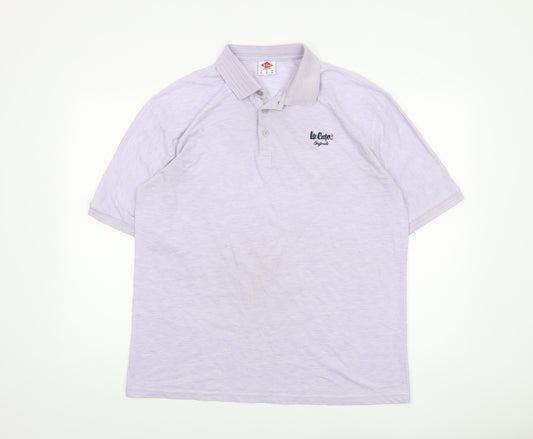 Lee Cooper Men's Purple XL Regular Fit Cotton Polo Shirt