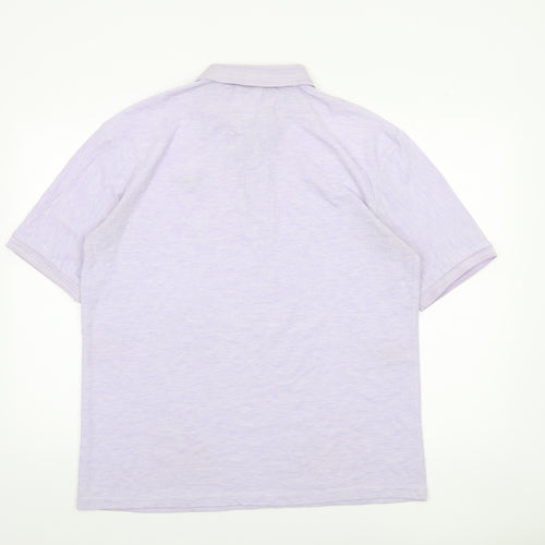 Lee Cooper Men's Purple XL Regular Fit Cotton Polo Shirt