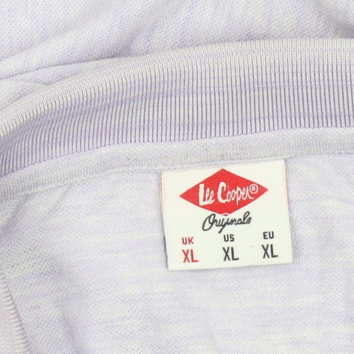 Lee Cooper Men's Purple XL Regular Fit Cotton Polo Shirt
