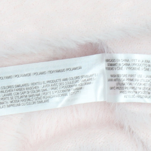 Primark Girls Pink Ombre Fuzzy Pullover Jumper 7-8 Years Soft Crew Neck