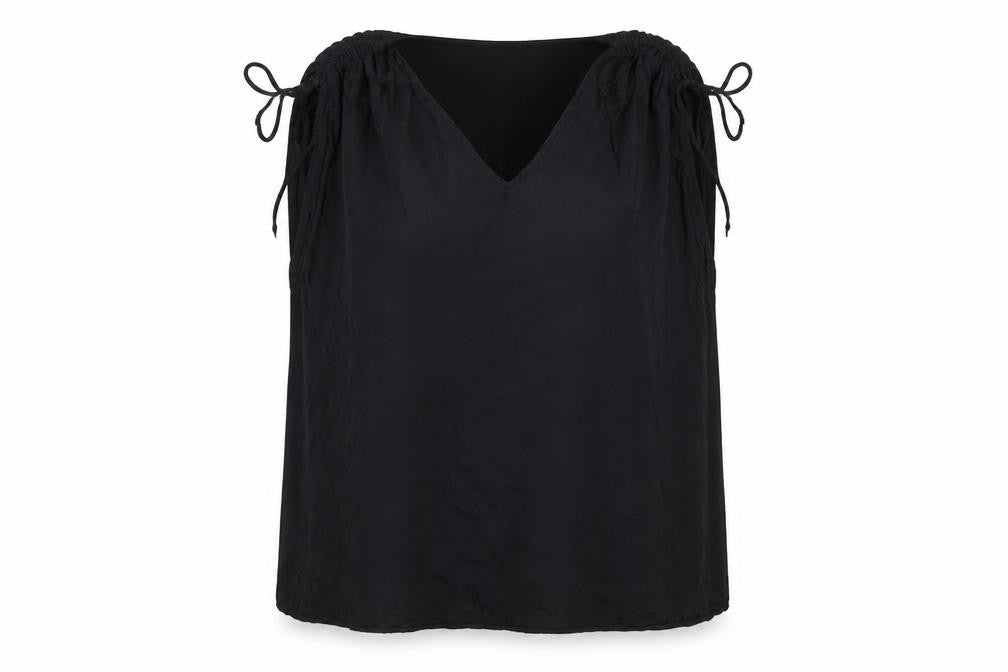 F&F Women Black Viscose Sleeveless Tunic Blouse Size 16