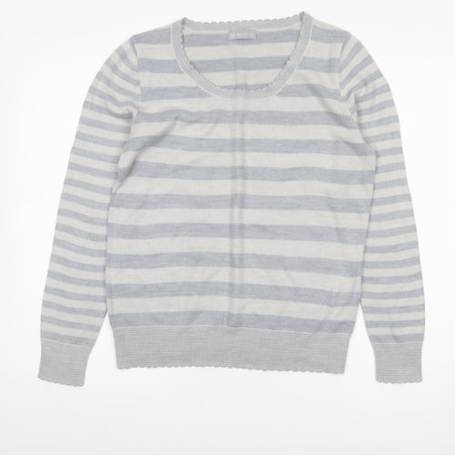Marks & Spencer Per Una Women’s Grey Striped Acrylic Jumper Size 12
