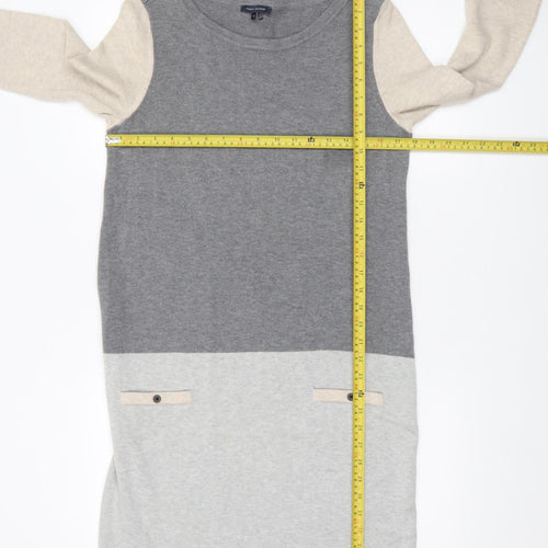 Tommy Hilfiger Women's Grey Knit Colourblock Shift Dress M