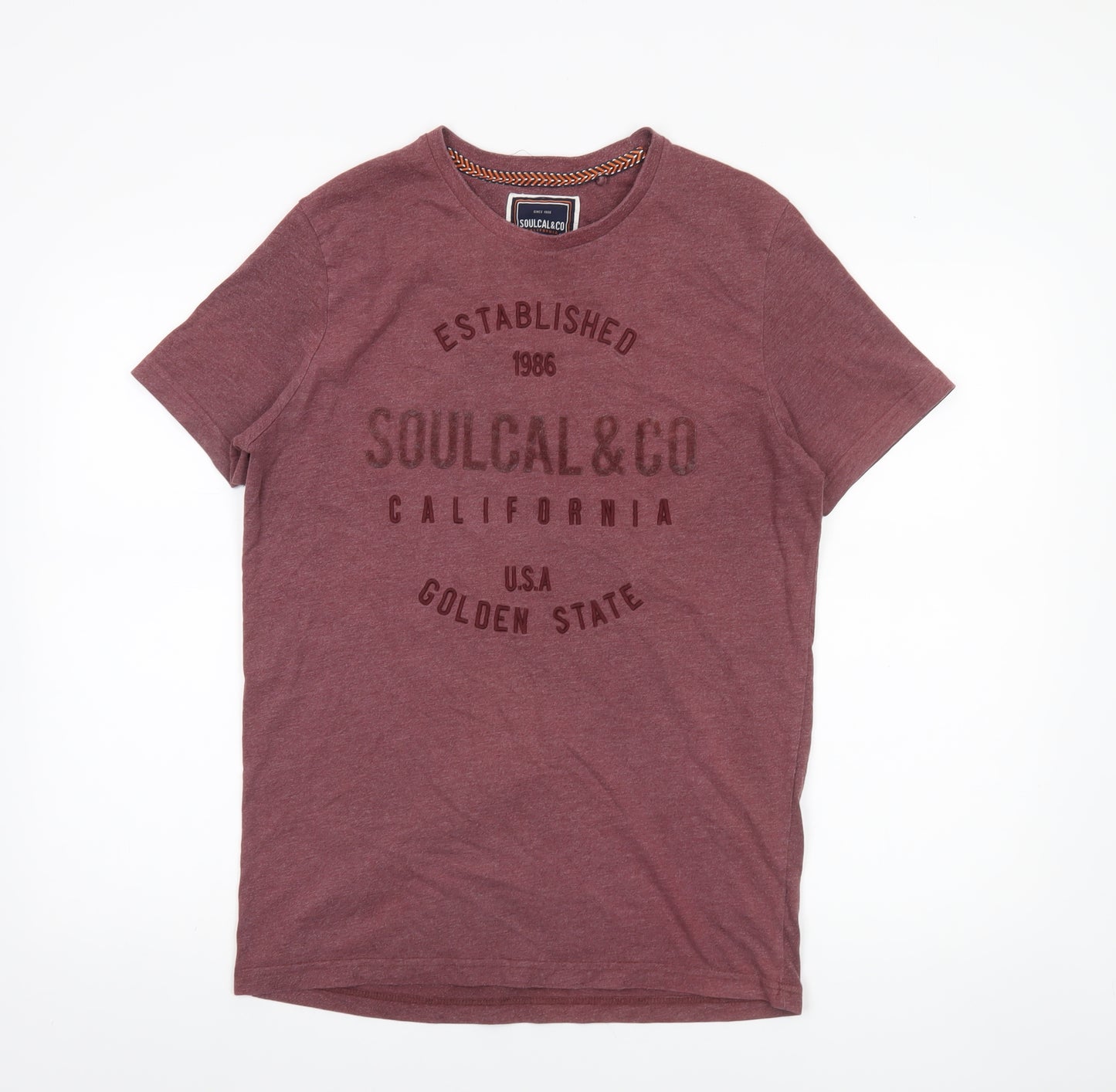 SoulCal & Co Mens Red California Graphic Print T-Shirt Size M