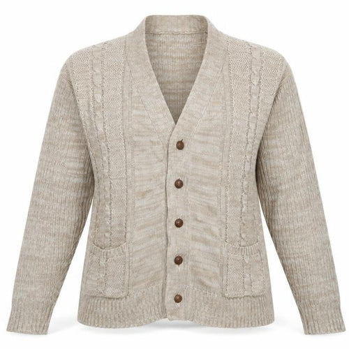 Tootal Women Beige Acrylic Knit Cardigan L Vintage Chunky Style