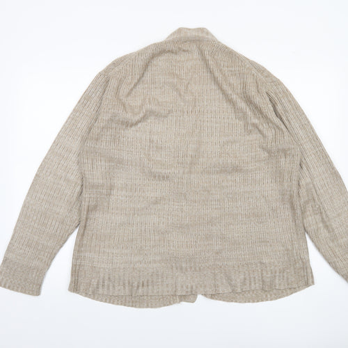 Tootal Women Beige Acrylic Knit Cardigan L Vintage Chunky Style