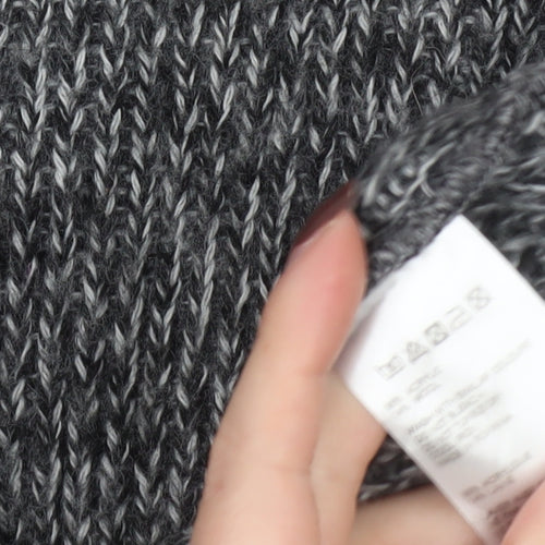 Light Before Dark Women's Grey Roll Neck Chunky Knit Jumper Size M