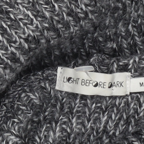 Light Before Dark Women's Grey Roll Neck Chunky Knit Jumper Size M