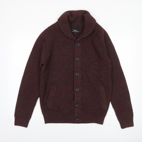 Next Men’s Brown Chunky Knit Cardigan Medium Acrylic Wool Shawl Neck