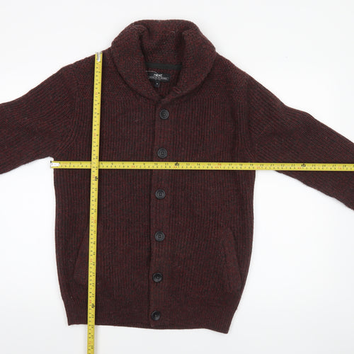 Next Men’s Brown Chunky Knit Cardigan Medium Acrylic Wool Shawl Neck