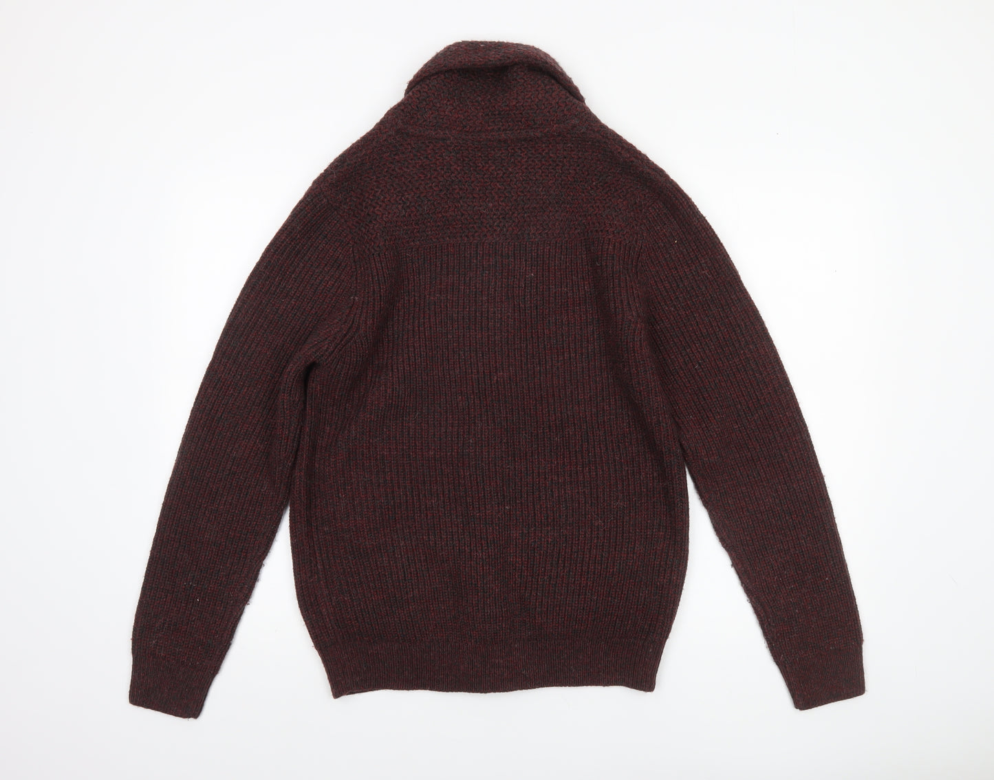 Next Men’s Brown Chunky Knit Cardigan Medium Acrylic Wool Shawl Neck