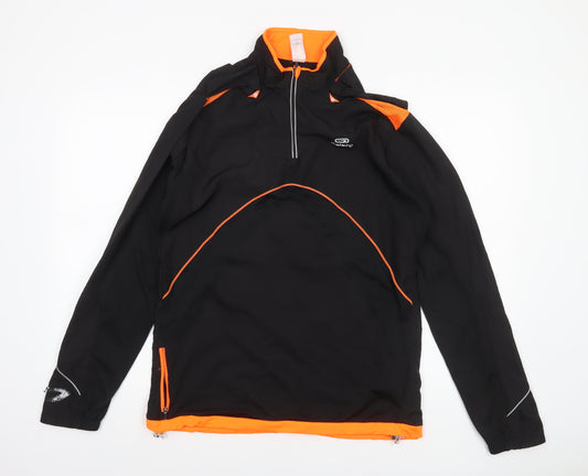 Kalenji Men’s Black M Running Top 1/4 Zip Long Sleeve Lightweight