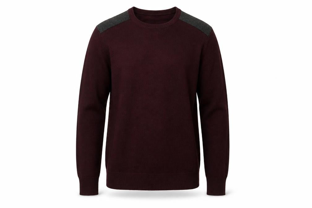 Front view of Koton Men’s Purple Wool Blend jumper M Long Sleeve Classic Knit