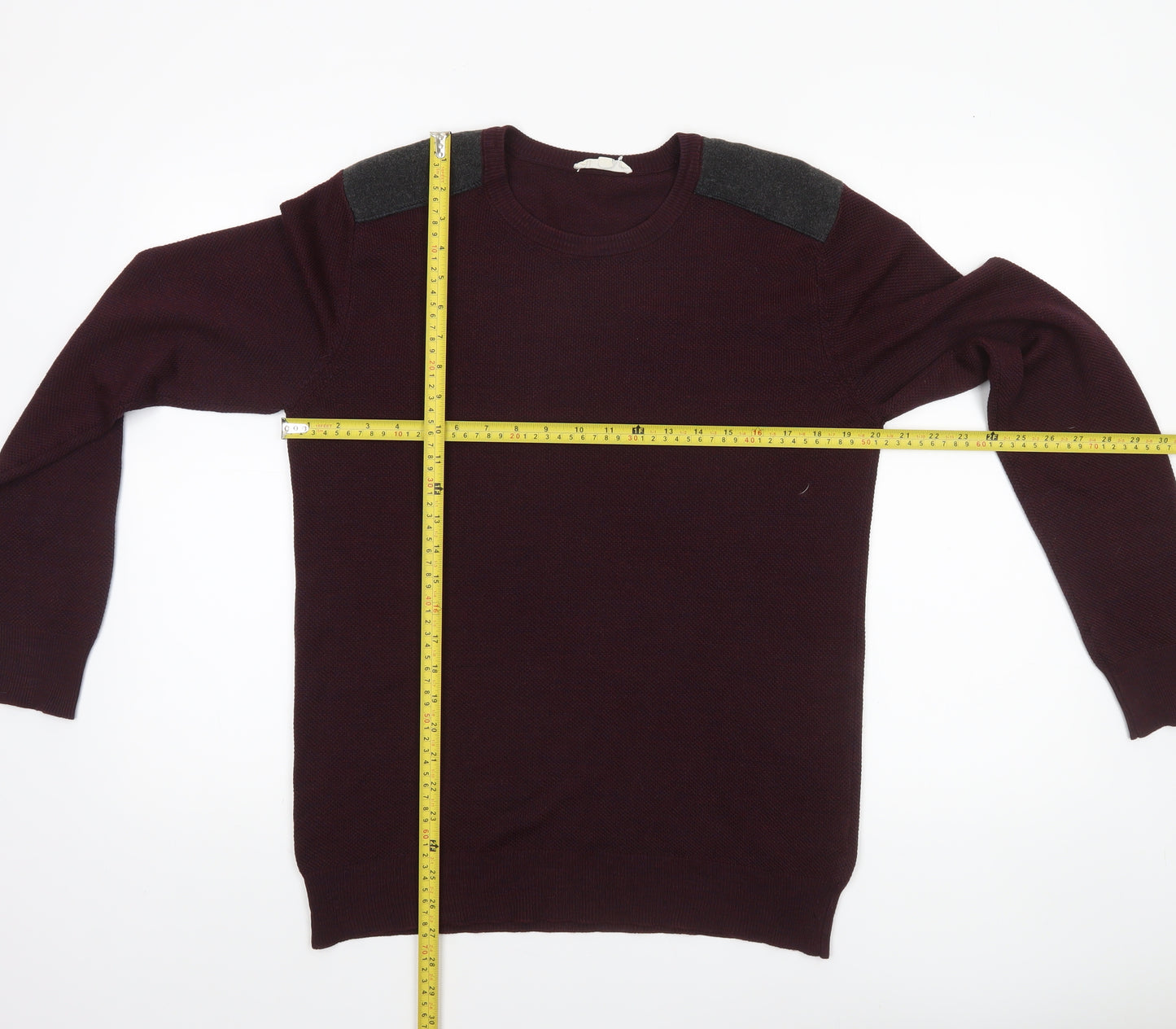 Koton Men’s Purple Wool Blend Pullover Jumper M Long Sleeve Classic Knit