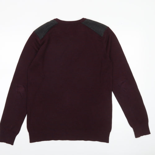 Koton Men’s Purple Wool Blend Pullover Jumper M Long Sleeve Classic Knit