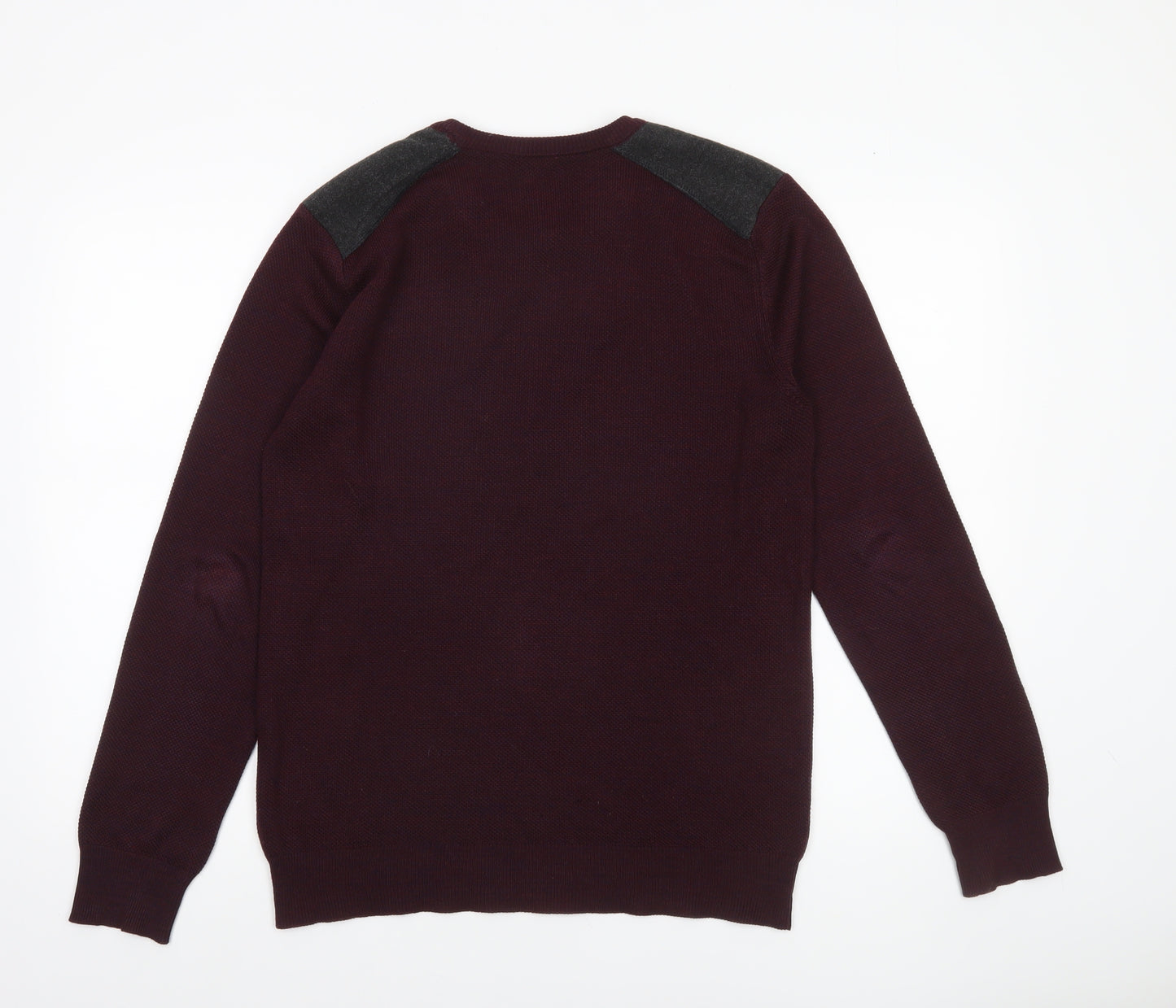 Koton Men’s Purple Wool Blend Pullover Jumper M Long Sleeve Classic Knit