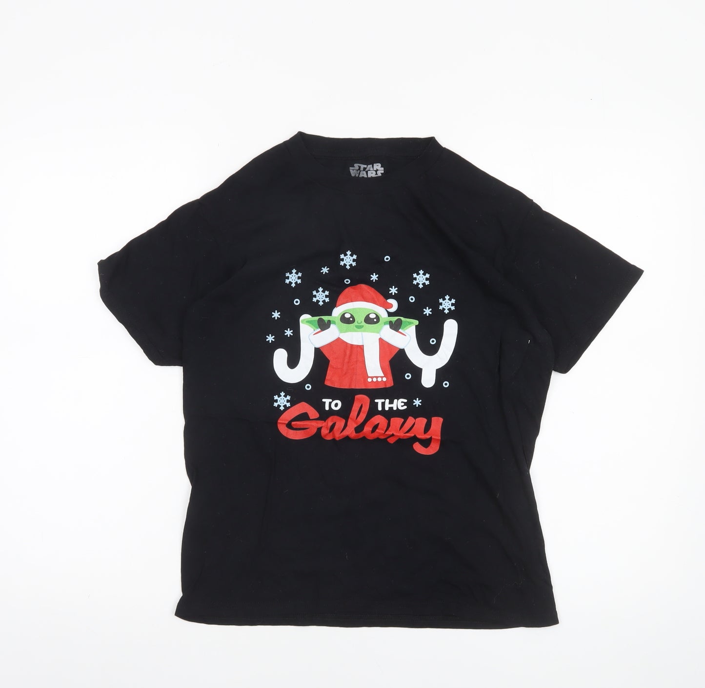 Star Wars Boys Black XL Christmas Baby Yoda Graphic T-Shirt