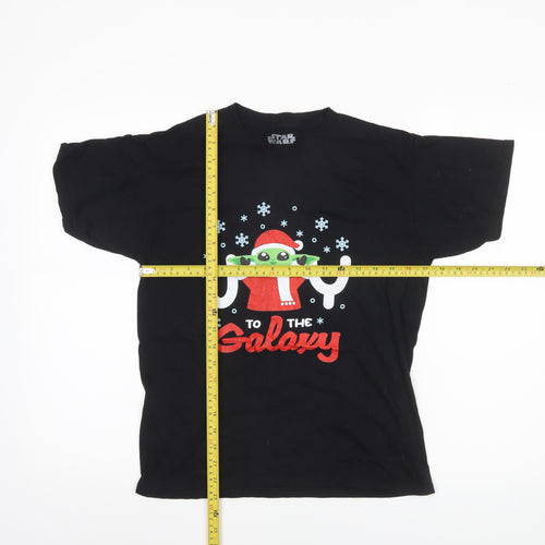 Star Wars Boys Black XL Christmas Baby Yoda Graphic T-Shirt