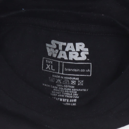 Star Wars Boys Black XL Christmas Baby Yoda Graphic T-Shirt