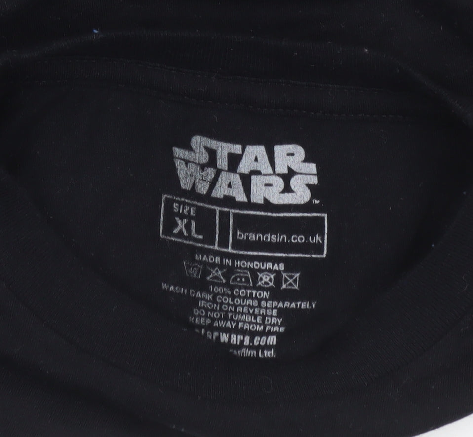 Star Wars Boys Black XL Christmas Baby Yoda Graphic T-Shirt