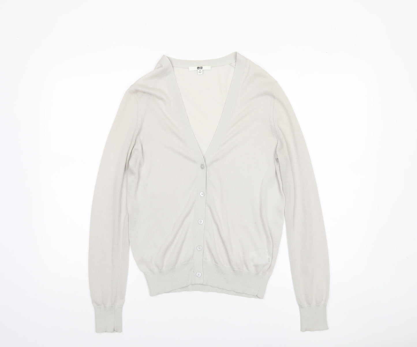 Uniqlo Womens Grey Lightweight V-Neck Cardigan M