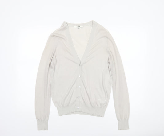 Uniqlo Womens Grey Lightweight V-Neck Cardigan M